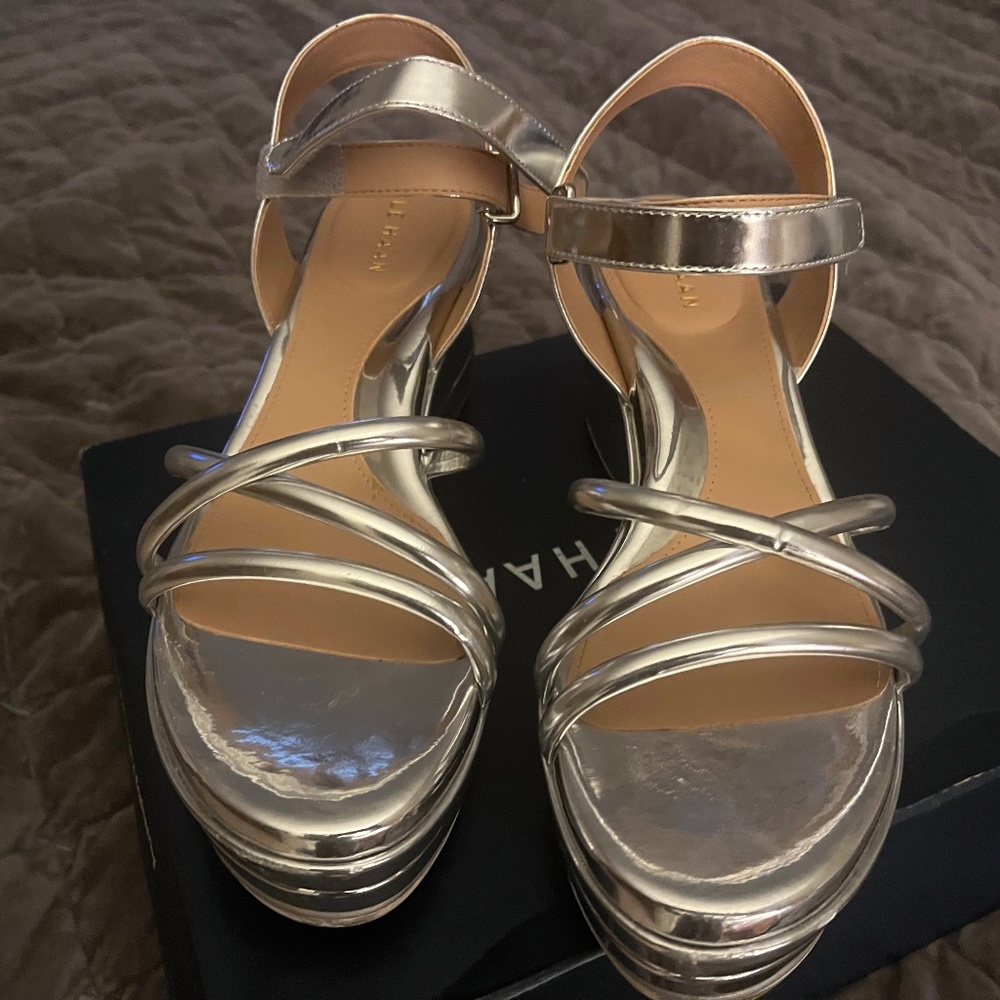 Cole Haan Silver Grand Ambition Addison Flatform Wedges